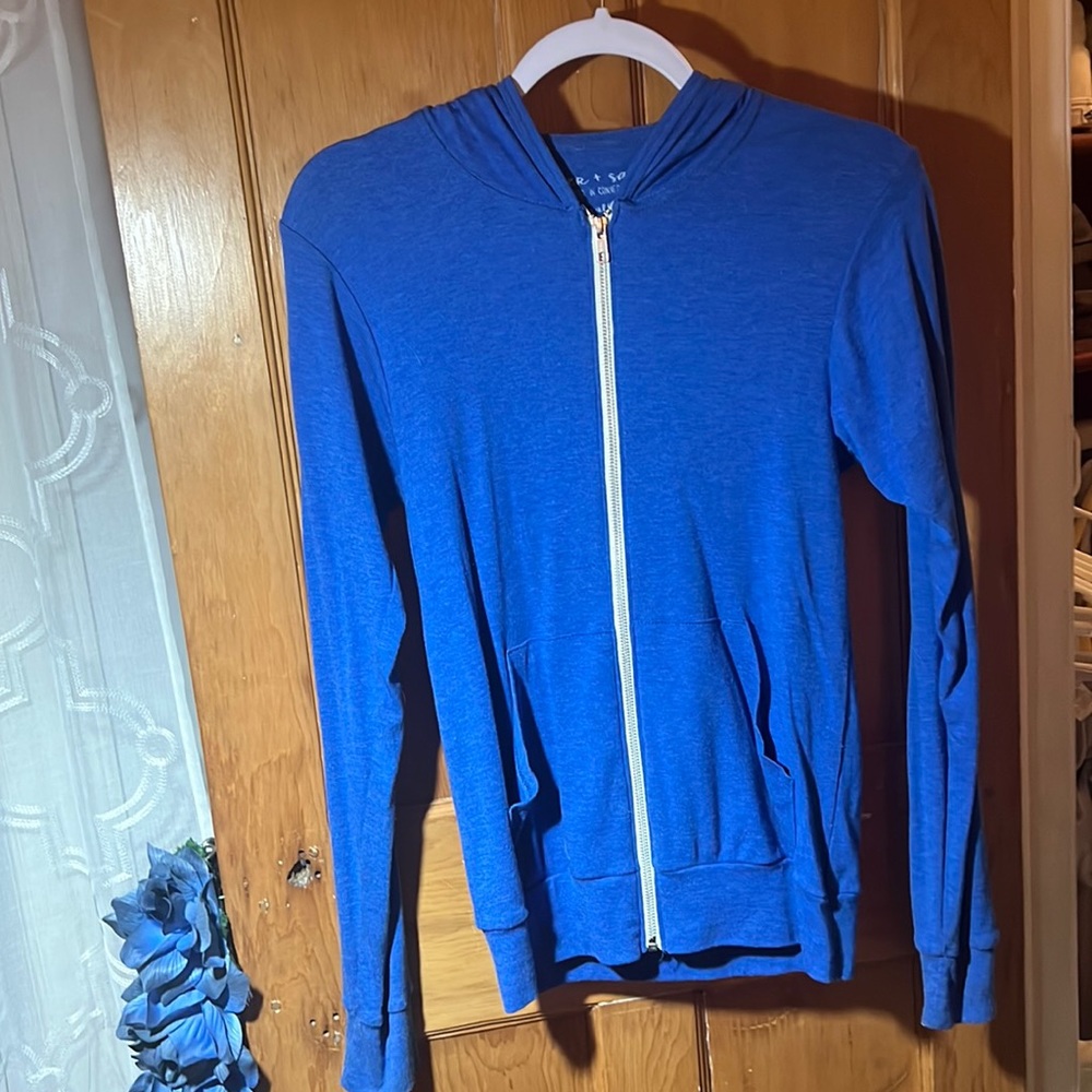 Royal blue light weight zip up